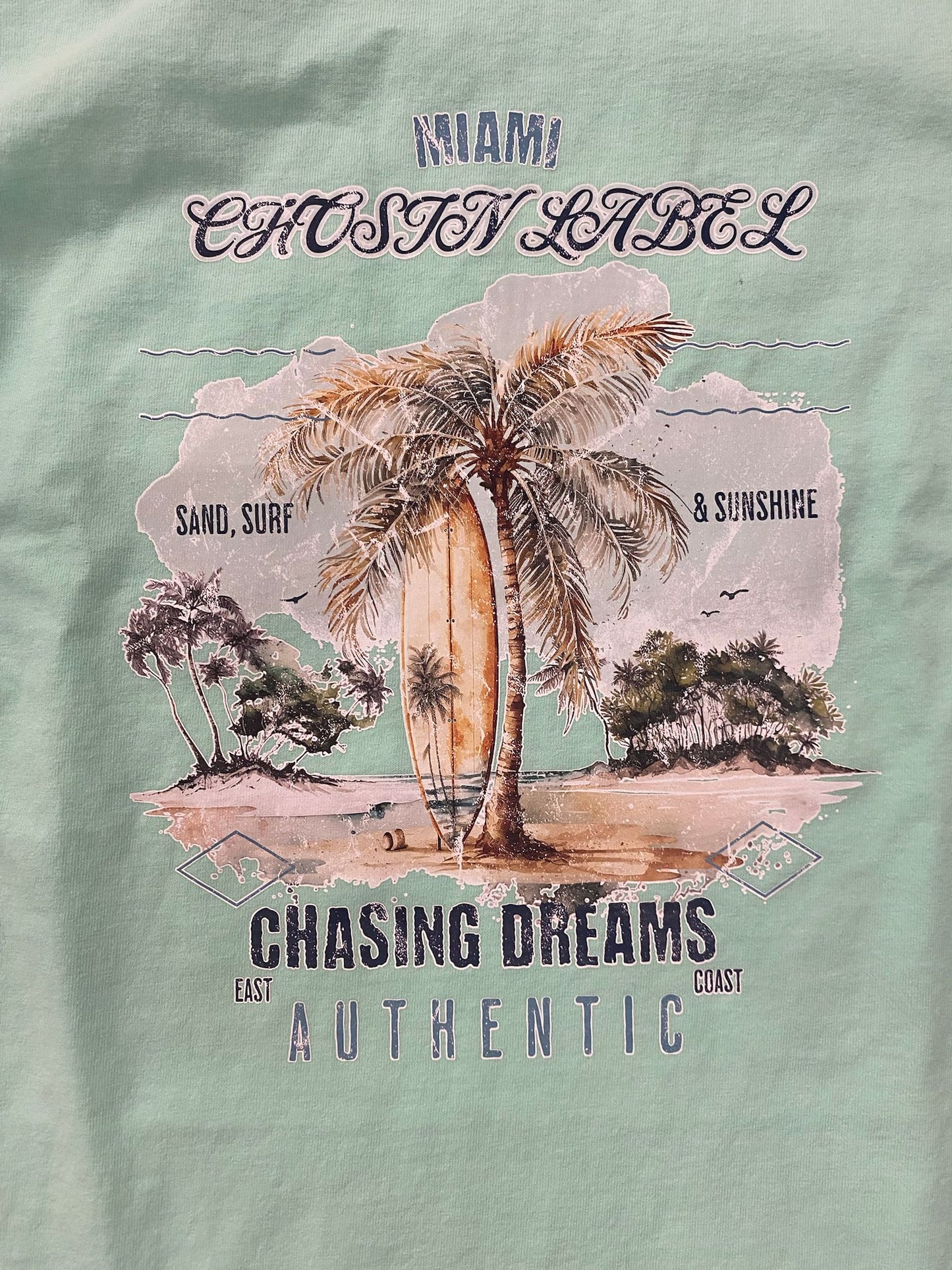 Men Chosin Label Palm Horizon Oversize Tee