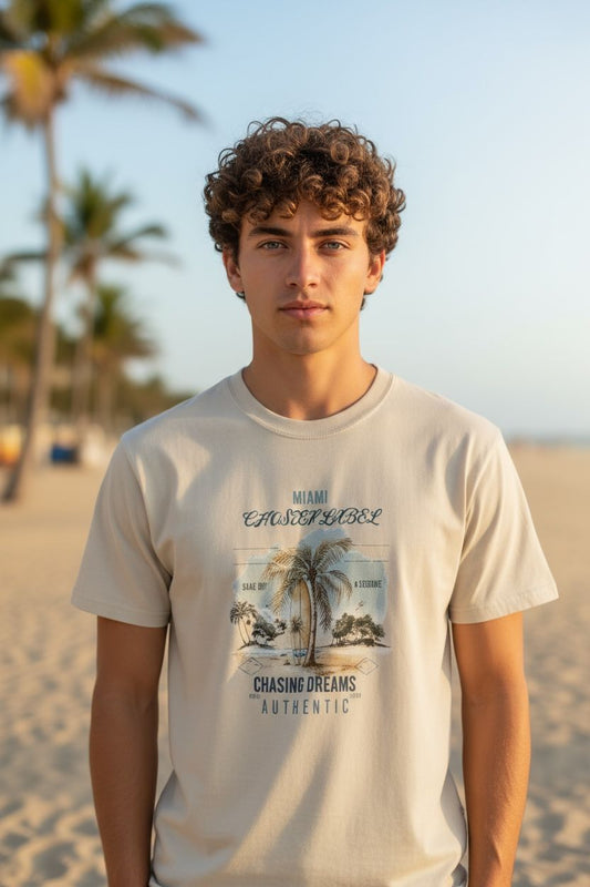 Men Chosin Label Palm Horizon Oversize Tee