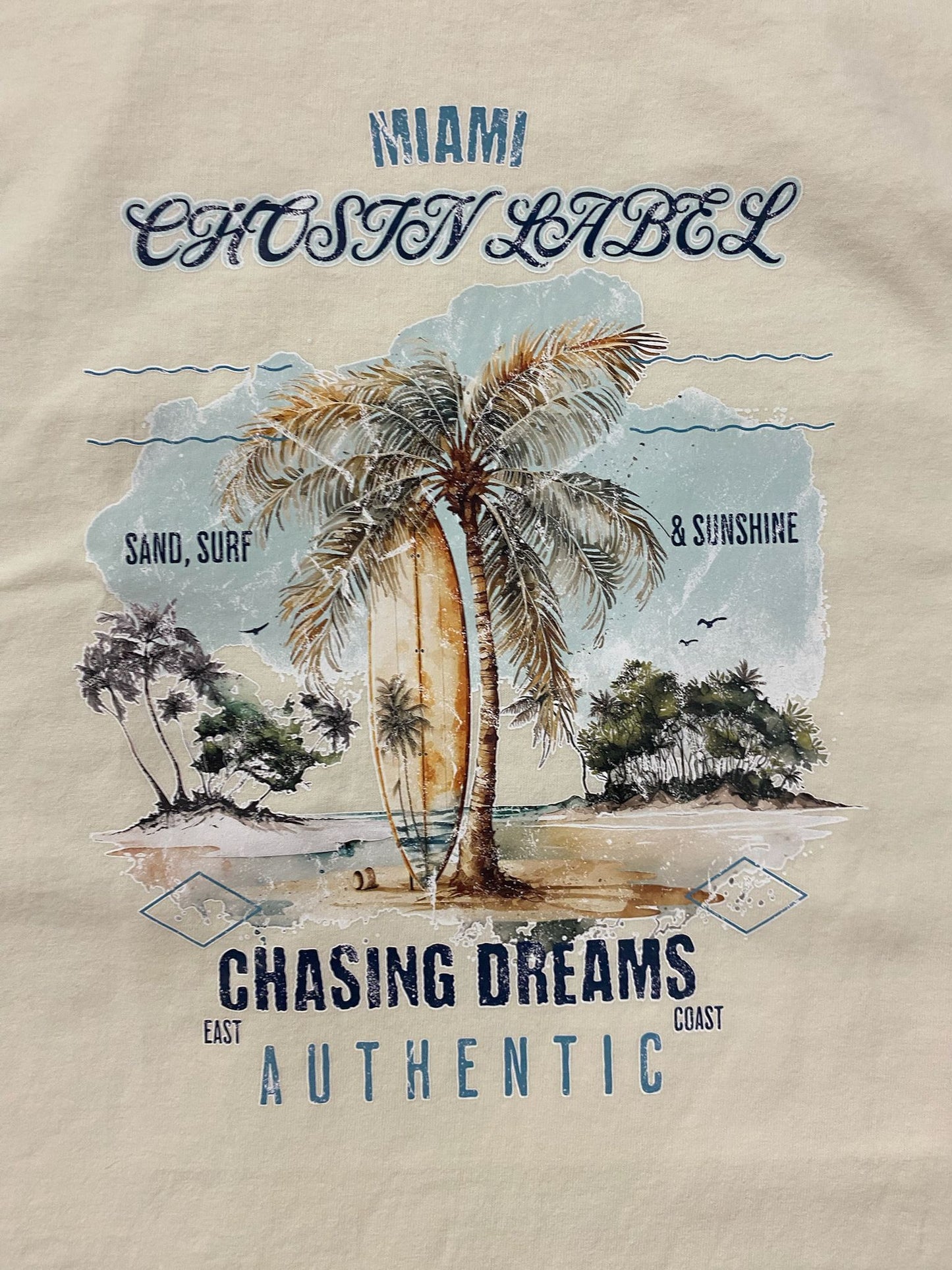 Men Chosin Label Palm Horizon Oversize Tee