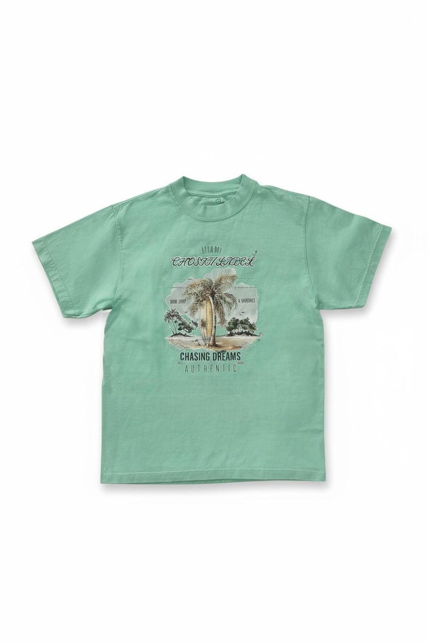 Men Chosin Label Palm Horizon Oversize Tee