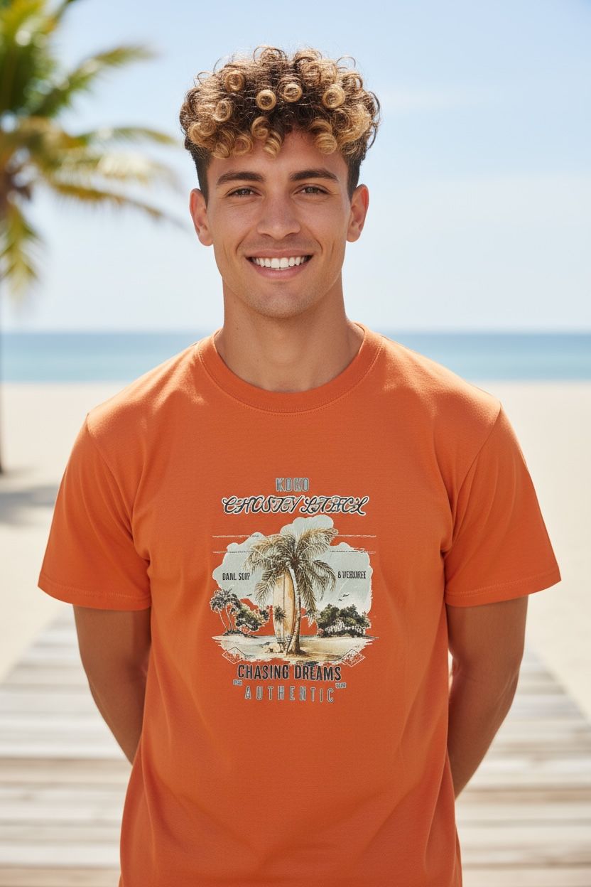 Men Chosin Label Palm Horizon Oversize Tee